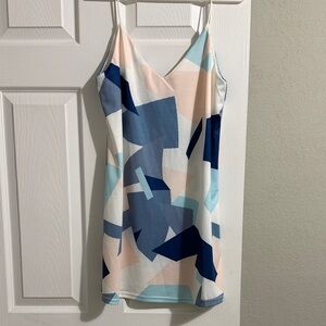 Amazon Women's Abstract Mini Dress - Blue, Pink, White